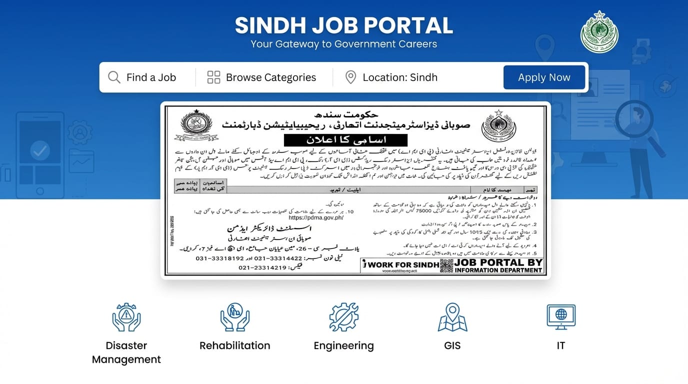PDMA Sindh Jobs 2026