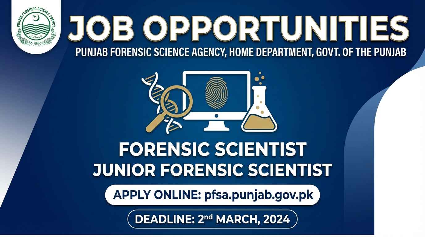 Punjab Forensic Science Agency (PFSA) Lahore Jobs 2026
