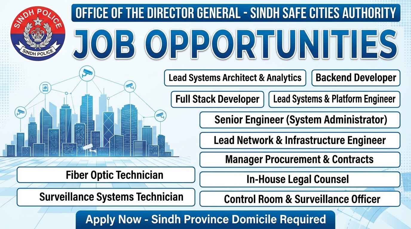 Sindh Safe Cities Authority (SSCA) jobs