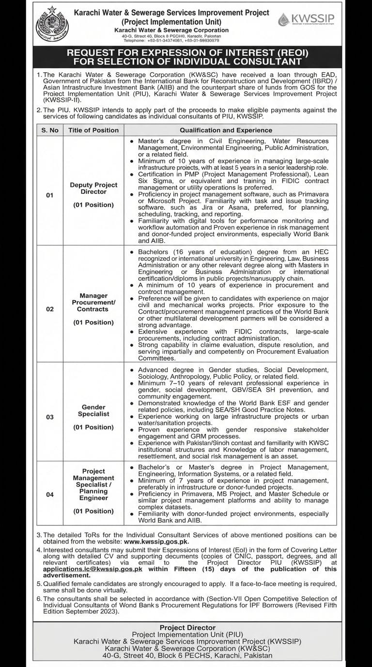 Karachi Water & Sewerage Services Improvement Project (KWSSIP-II)