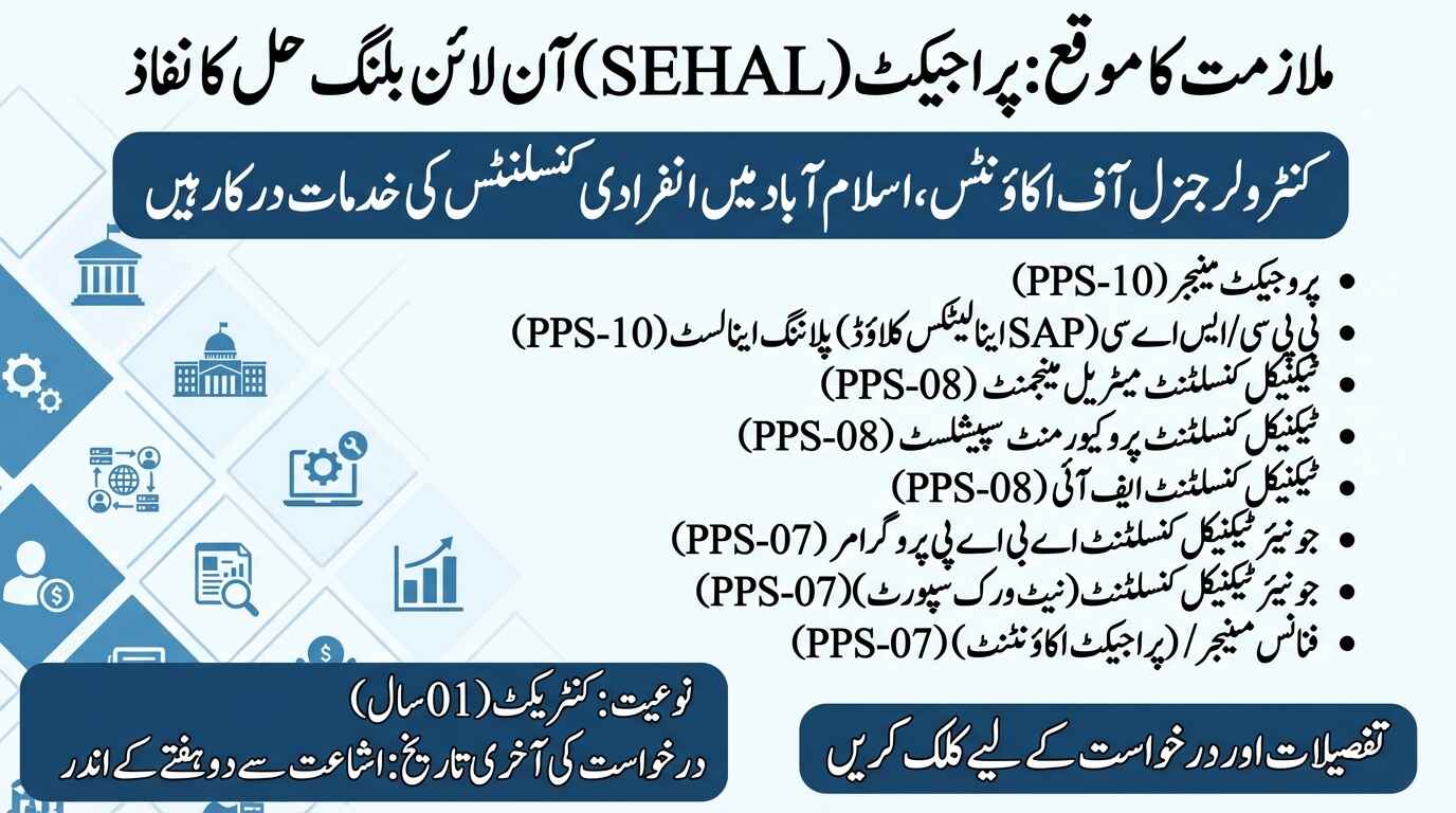 Controller General of Accounts (CGA) Islamabad Government Jobs 2026 