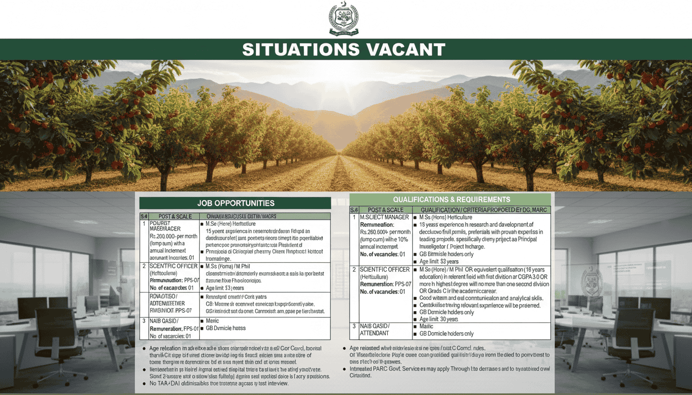 Pakistan Agricultural Research Council (PARC) Jobs 2026 