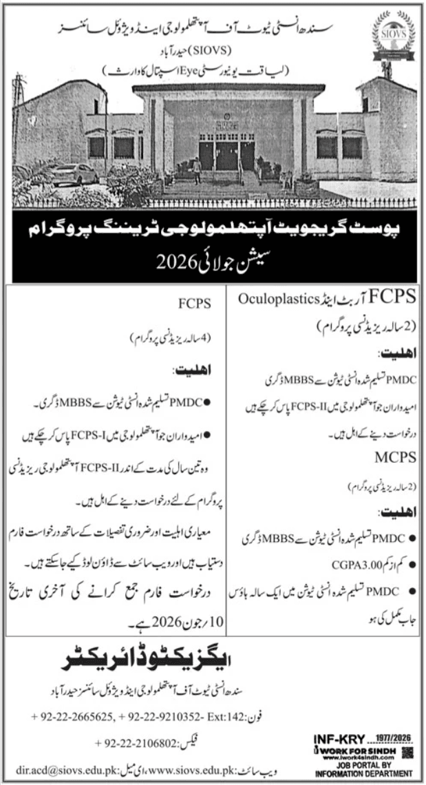 Sindh Institute Of Ophthalmology & Visual Sciences