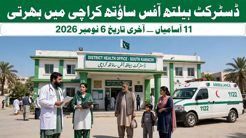 District Health Officer DHO South Karachi Jobs 2026 Urdu - 11 posts, last date 6 November 2026