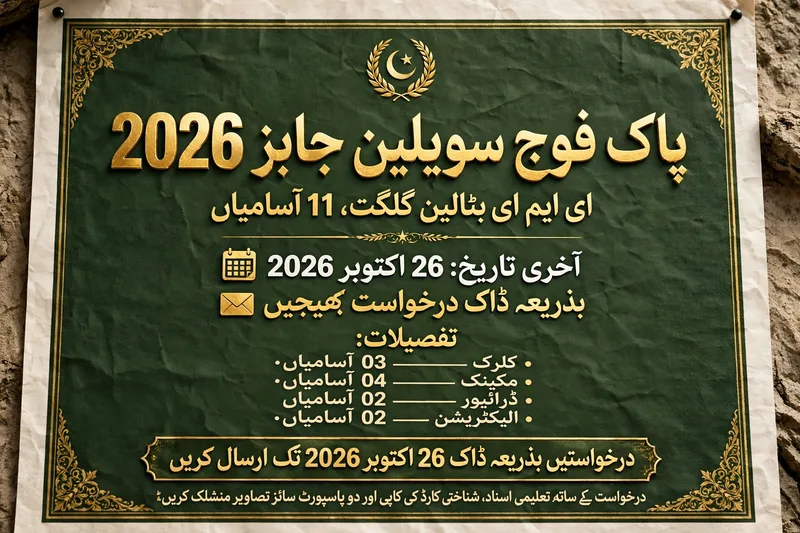 EME Army Civilian Jobs 2026 Gilgit Nowshera Risalpur